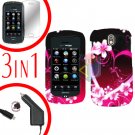For Pantech Crux / CDM8999 Screen +Car Charger +Hard Case Love 3-in-1