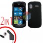 For Samsung Focus i917 Car Charger +Cover Hard Case Rubberized Black 2-in-1