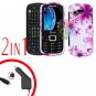 For Samsung Evergreen A667 Car Charger +Cover Hard Case H-Flower 2-in-1