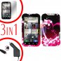 For Motorola Defy MB525 Screen +Car Charger +Cover Hard Case Love 3-in-1