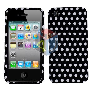 For Apple iphone 4S 4 Cover Hard Case Polka Dot