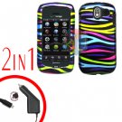For Pantech Crux / CDM8999 Car Charger +Hard Case Rainbow 2-in-1
