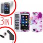 For Pantech Laser P9050 Screen +Car Charger +Hard Case H-Flower 3-in-1