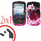 For Huawei Comet U8150 Car Charger + Cover Hard Case Love 2-in-1