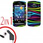 For LG Vortex VS660 Car Charger +Cover Hard Case Rainbow 2-in-1