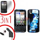 For Motorola Droid Pro A957 Screen +Car Charger +Hard Case Flower 3-in-1