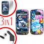 For LG Optimus U US670 Screen +Car Charger +Hard Case A-Flower 3-in-1