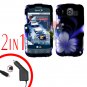 For LG Optimus U US670 Car Charger +Cover Hard Case B-Flower 2-in-1