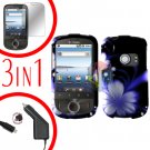 For Huawei Ideos U8150 Screen +Car Charger +Hard Case B-Flower 3-in-1