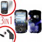 For Huawei Ideos U8150 Screen +Car Charger +Hard Case B-Flower 3-in-1
