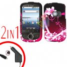 For Huawei Ideos U8150 Car Charger + Cover Hard Case Love 2-in-1