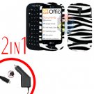 For LG Quantum C900 Car Charger +Cover Hard Case Zebra 2-in-1