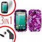For Motorola Bravo MB520 Screen +Car Charger +Cover Hard Case P-Flower 3-in-1