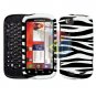For Motorola Cliq 2 MB611 Cover Hard Case Zebra