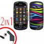For Samsung Solstice II 2 A817 Car Charger +Cover Hard Case Rainbow 2-in-1