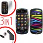 For Samsung Solstice II 2 A817 Screen +Car Charger +Cover Hard Case Rainbow 3-in-1