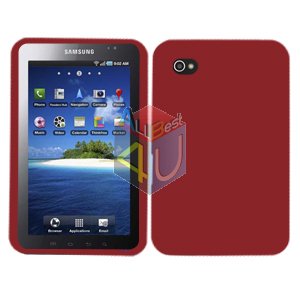 For Samsung Galaxy Tab Cover Hard Case Rubberized Red ( i800 / p1000 )