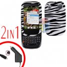 For Palm Pre 2 Car Charger +Cover Hard Case Zebra 2-in-1