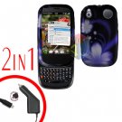 For Palm Pre 2 Car Charger +Cover Hard Case B-Flower 2-in-1