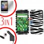 For Samsung Galaxy S 4G Car Charger +Hard Case Zebra +Screen
