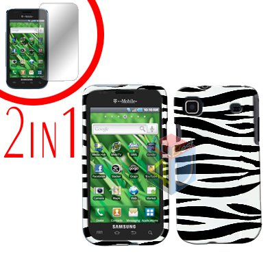 For Samsung Galaxy S 4G Screen Protector +Cover Hard Case Zebra