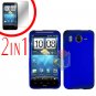For HTC Inspire 4G Cover Hard Case Blue + Screen Protector 2-in-1