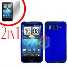 For HTC Desire HD Cover Hard Case Blue + Screen Protector 2-in-1