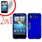 For HTC Desire HD Cover Hard Case Blue + Screen Protector 2-in-1