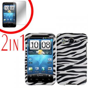 For HTC Inspire 4G Cover Hard Case Zebra + Screen Protector 2-in-1