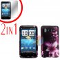 For HTC Inspire 4G Cover Hard Case L-Flower + Screen Protector 2-in-1