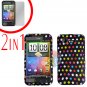 For HTC Incredible S Cover Hard Case R-Dot + Screen Protector 2-in-1