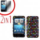 For HTC Inspire 4G Cover Hard Case R-Dot + Screen Protector 2-in-1