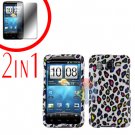For HTC Inspire 4G Cover Hard Case R-Leopard + Screen Protector 2-in-1