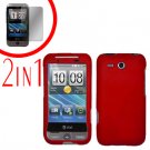 For HTC Freestyle Cover Hard Case Red + Screen Protector 2-in-1