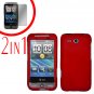 For HTC Freestyle Cover Hard Case Red + Screen Protector 2-in-1