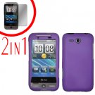 For HTC Freestyle Cover Hard Case Purple + Screen Protector 2-in-1
