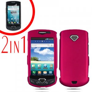 For Samsung Gem i100 Cover Hard Phone Case R-Pink + Screen Protector