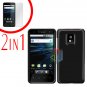 For LG T-Mobile G2x Cover Hard Case Rubberized Black +Screen 2-in-1