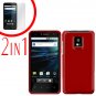 For LG T-Mobile G2x Cover Hard Case Rubberized Red +Screen 2-in-1