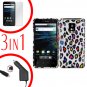 For LG T-Mobile G2x Car Charger +Cover Hard Case R-Leopard +Screen 3-in-1