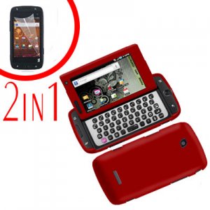 For Samsung Sidekick 4G T839 Cover Hard Phone Case Red + Screen 2in1