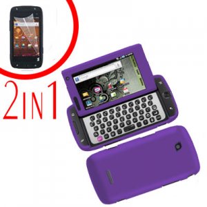 For Samsung Sidekick 4G T839 Cover Hard Phone Case Purple + Screen 2 in1