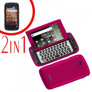 For Samsung Sidekick 4G T839 Cover Hard Phone Case R-Pink + Screen 2 in1