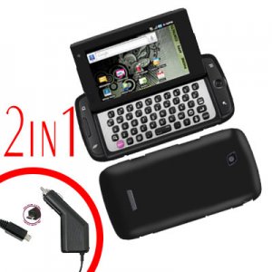 For Samsung Sidekick 4G Car Charger +Cover Hard Case Black 2-in-1