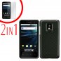 For LG T-Mobile G2x Cover Hard Case Carbon Fiber +Screen 2-in-1