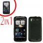 For HTC Sensation Cover Hard Case Carbon Fiber + Screen Protector 2-in-1