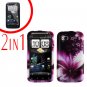 For HTC Sensation Cover Hard Case L-Flower + Screen Protector 2-in-1