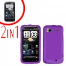 For HTC Sensation Cover Hard Case Purple + Screen Protector 2-in-1