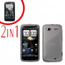 For HTC Sensation Cover Hard Case Clear + Screen Protector 2-in-1