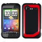 FOR HTC Droid Incredible 2 Cover Hard Phone Case 2-Tone Black/Red